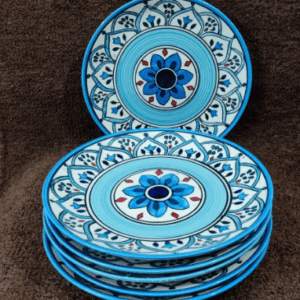 Ceramic Full plate in Mughal Art from Khurja (Pack of 6) Microwave safe - Sold out
