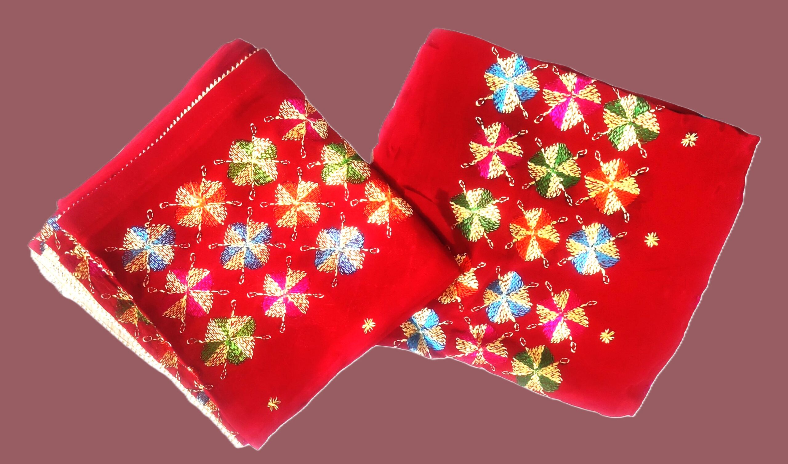 Hand Embroidery - Phulkari Suit with Dupatta (Un-stitched)